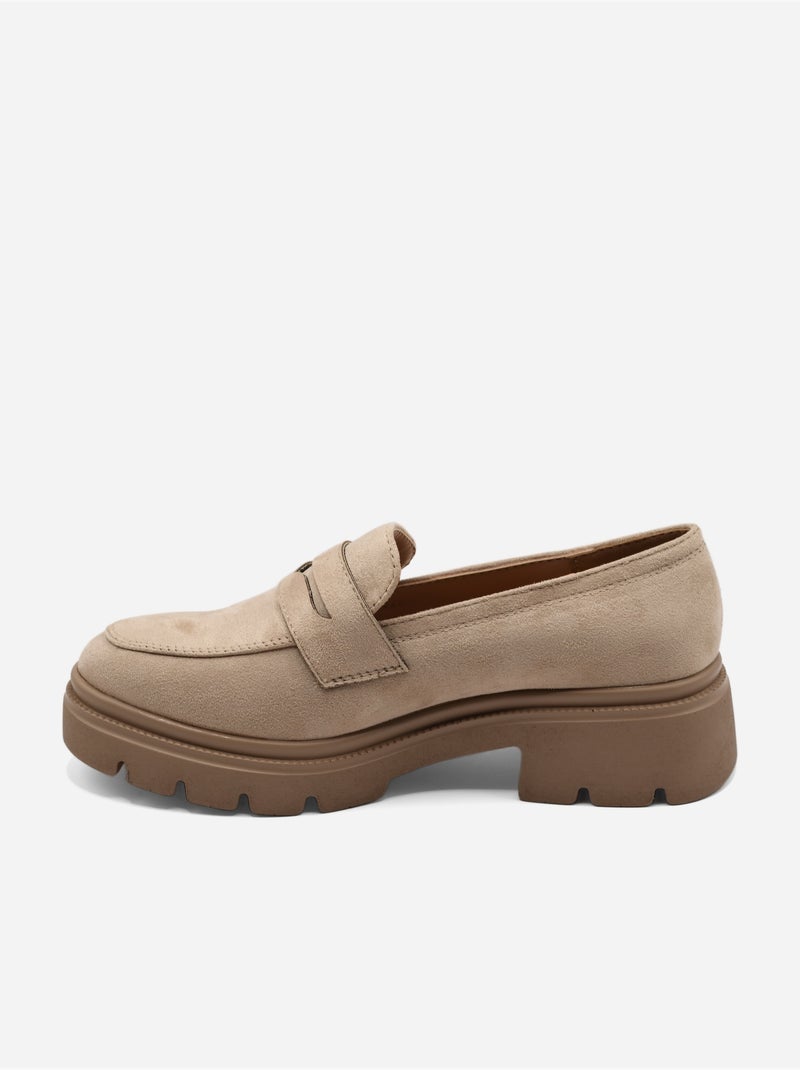 Mocassins com efeito de camurça Toupe - Kiabi