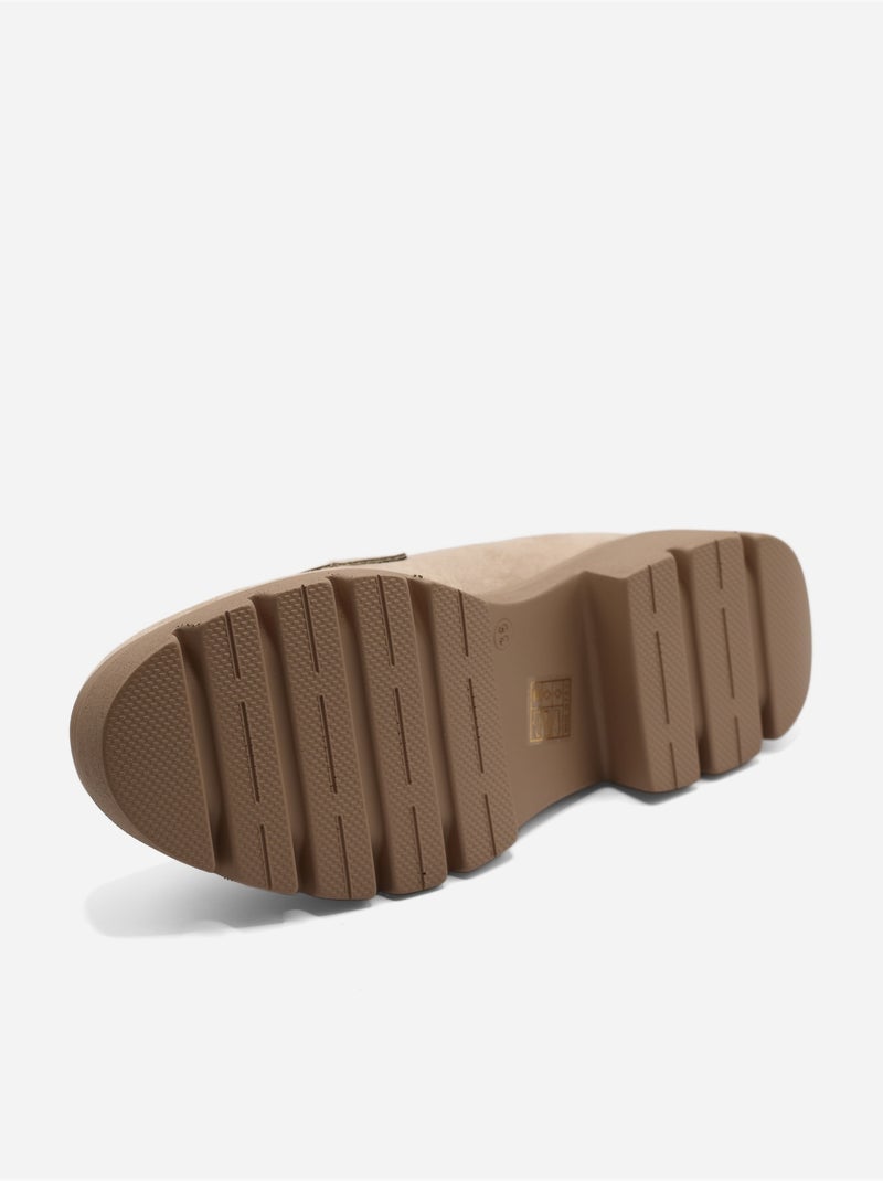 Mocassins com efeito de camurça Toupe - Kiabi