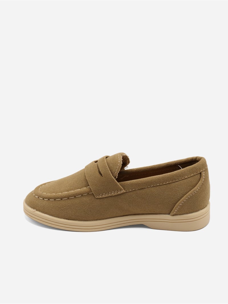 Mocassins com efeito de camurça Toupe - Kiabi
