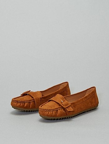 Mocassins com fivela em camurça sintética - Kiabi