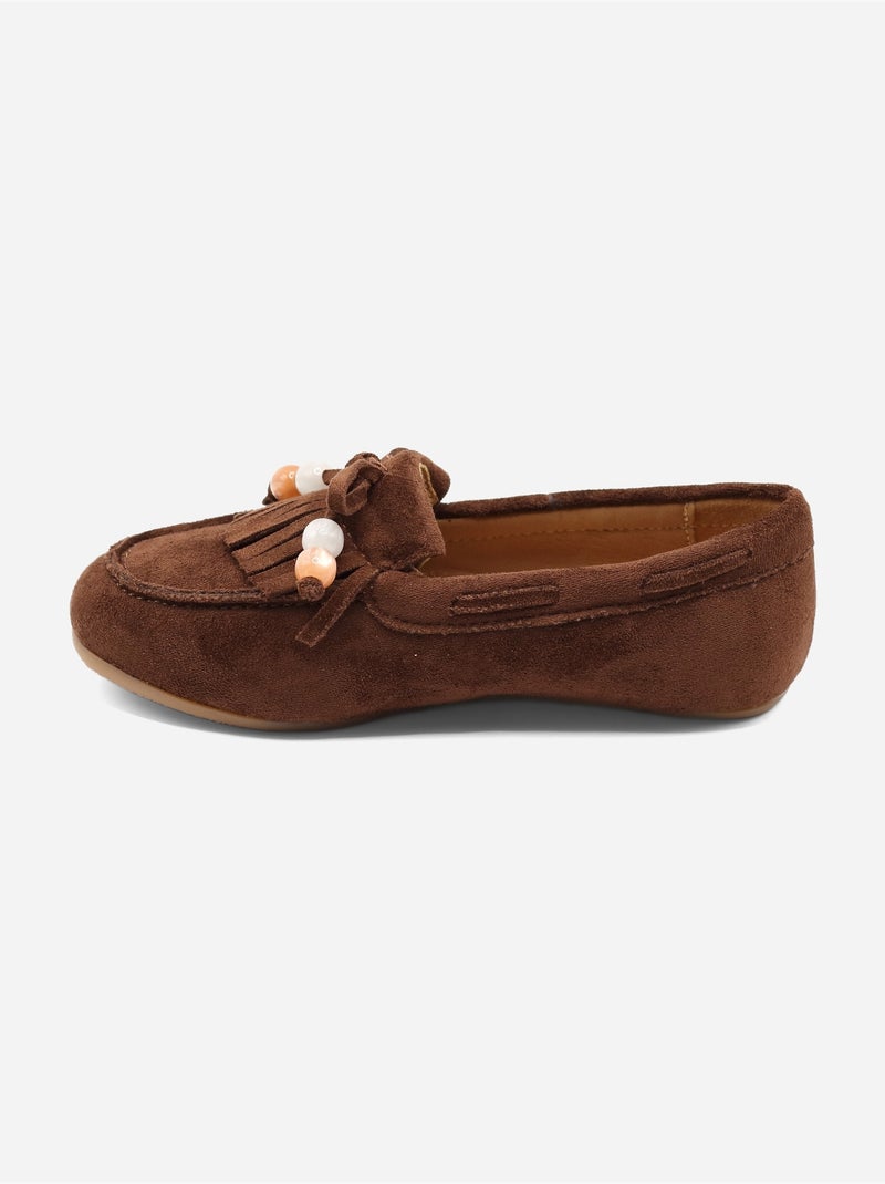Mocassins com franjas Castanho - Kiabi