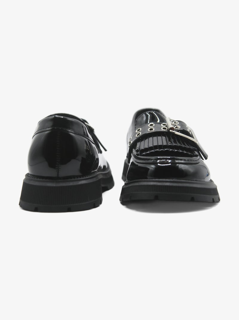Mocassins com franjas Preto - Kiabi