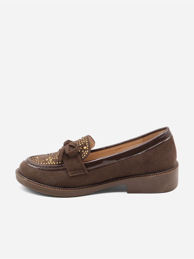 Mocassins com laços Castanho - Kiabi