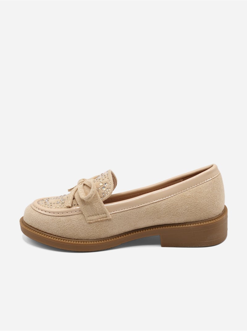 Mocassins com laços Creme - Kiabi