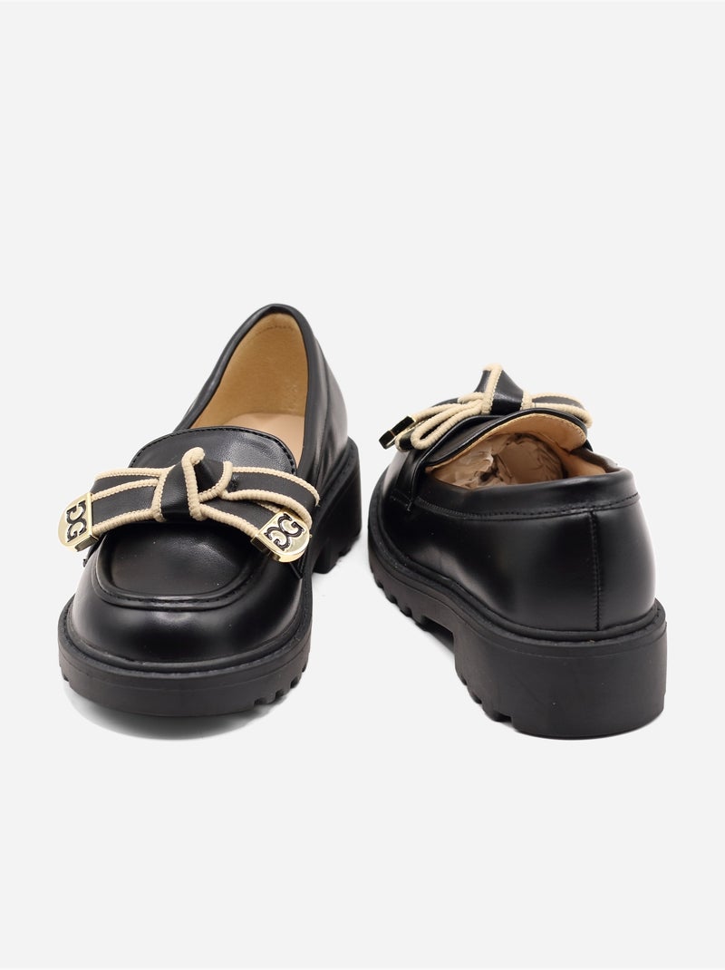 Mocassins com laços Preto - Kiabi