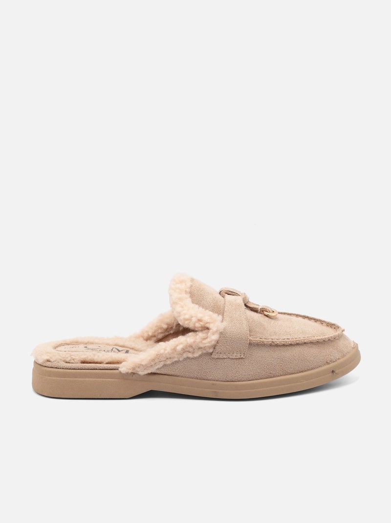 Mocassins com pele sintética Cáqui - Kiabi