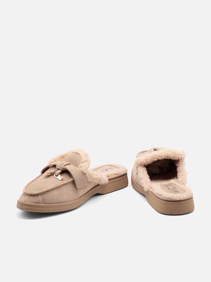 Mocassins com pele sintética Cáqui - Kiabi
