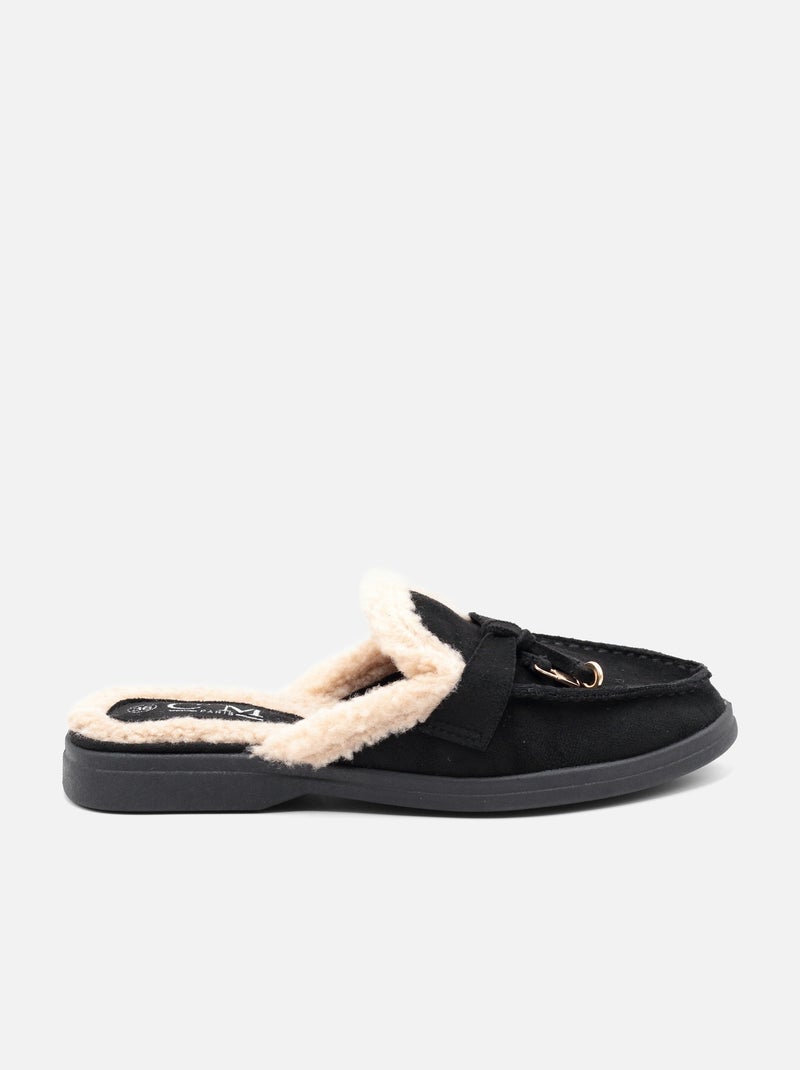 Mocassins com pele sintética Preto - Kiabi