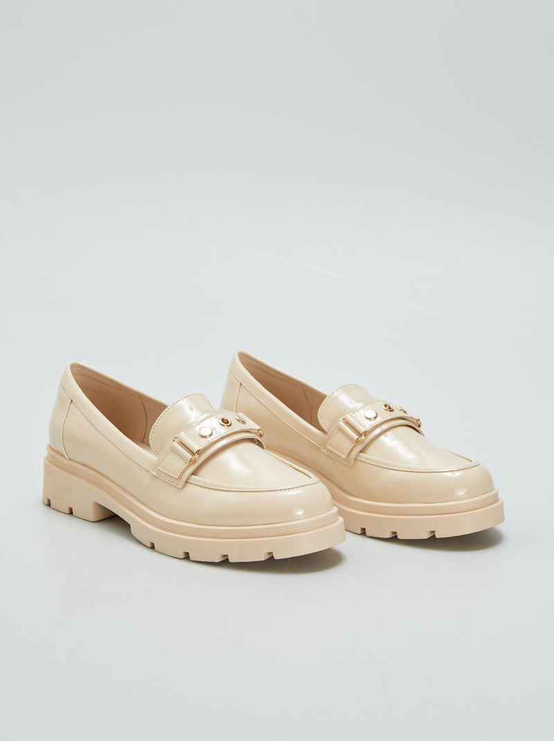 Mocassins com sola de cunha BEGE - Kiabi