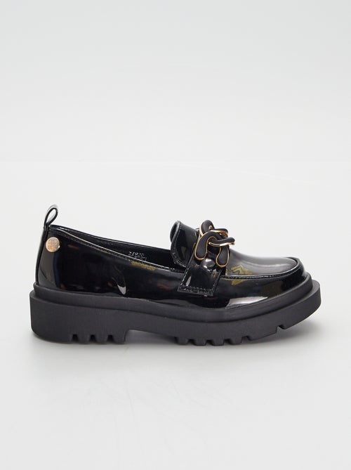 Mocassins com sola dentada de verniz - Kiabi