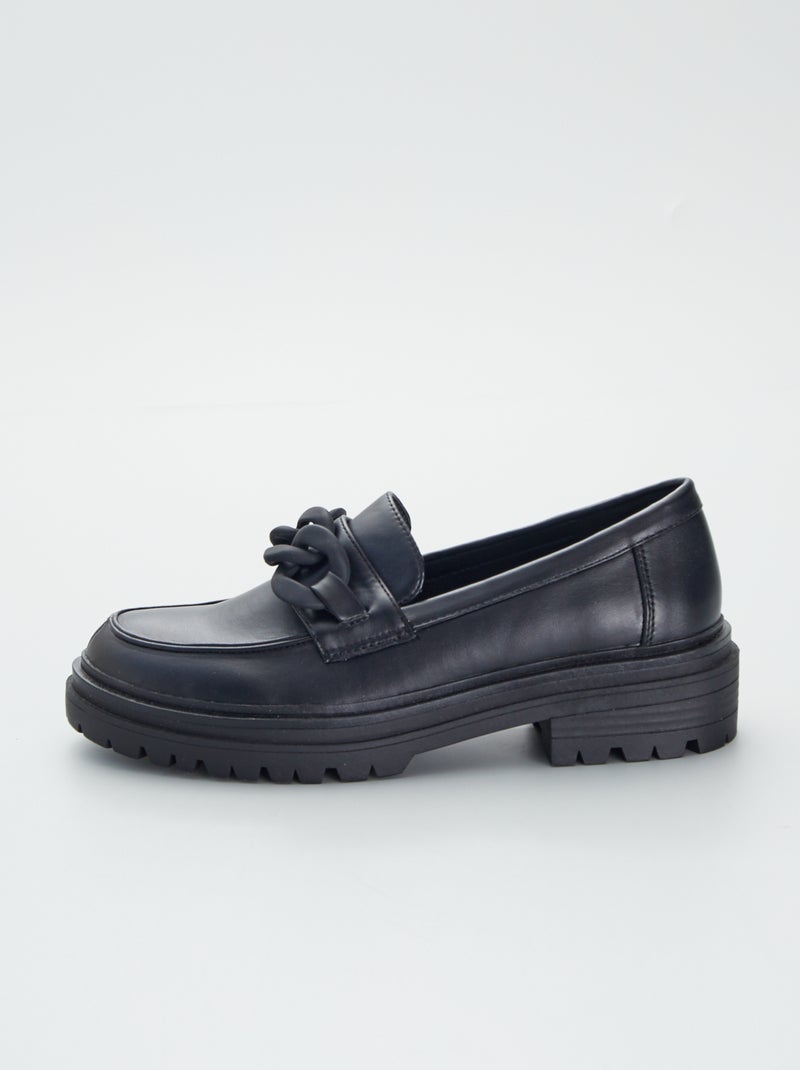 Mocassins com sola dentada Preto - Kiabi