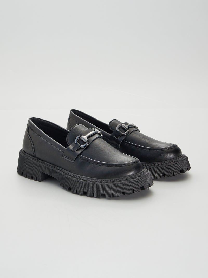 Mocassins com sola grossa PRETO - Kiabi