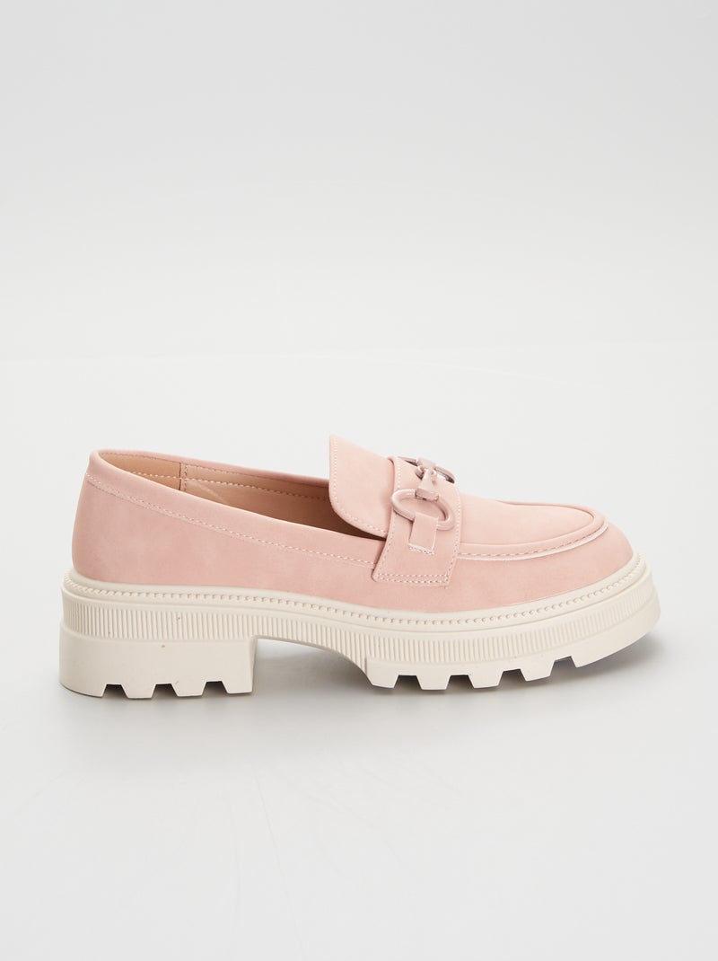 Mocassins com sola serrilhada Rosa - Kiabi