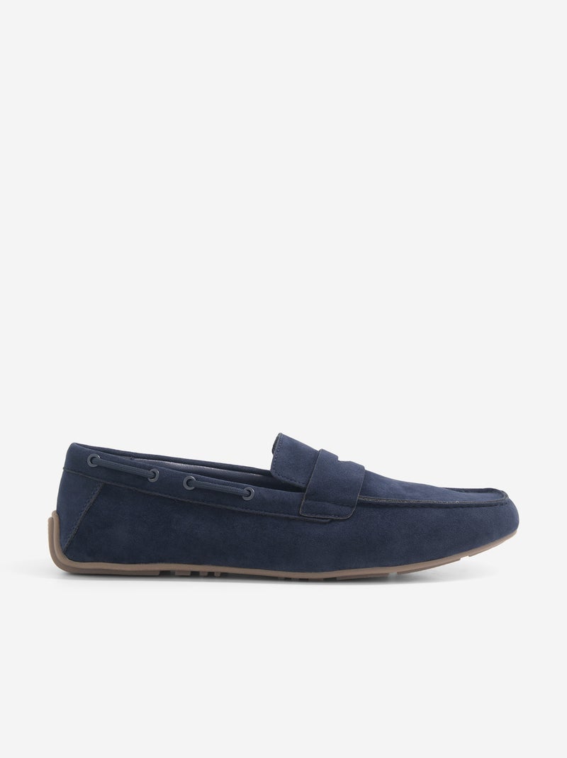 Mocassins de barco em camurça sintética Azul - Kiabi