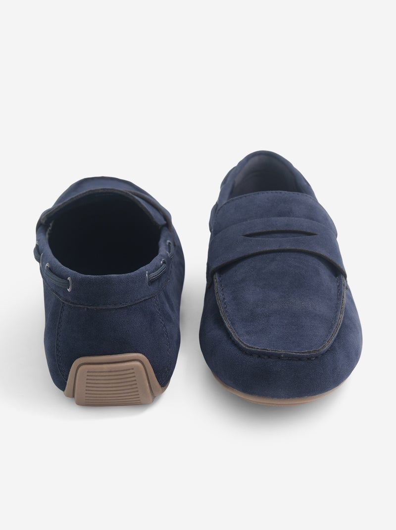 Mocassins de barco em camurça sintética Azul - Kiabi