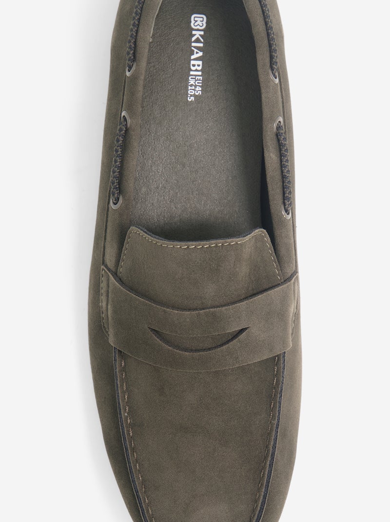 Mocassins de barco em camurça sintética Castanho - Kiabi