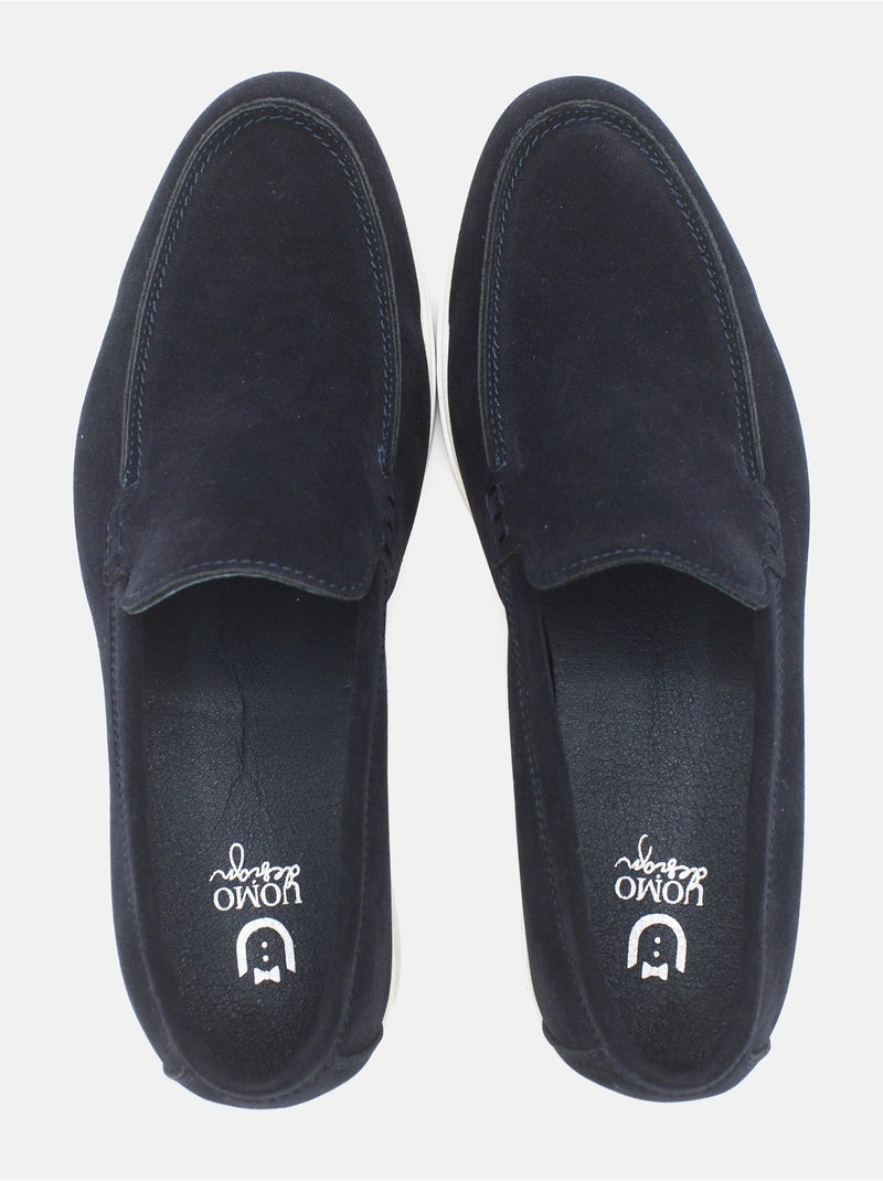 Mocassins de couro - Uomo Azul escuro - Kiabi