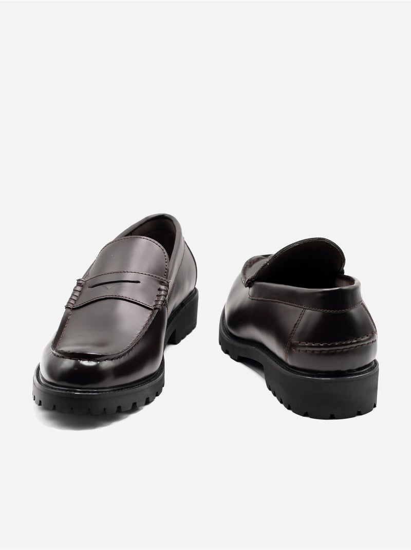 Mocassins de couro - Uomo Castanho - Kiabi