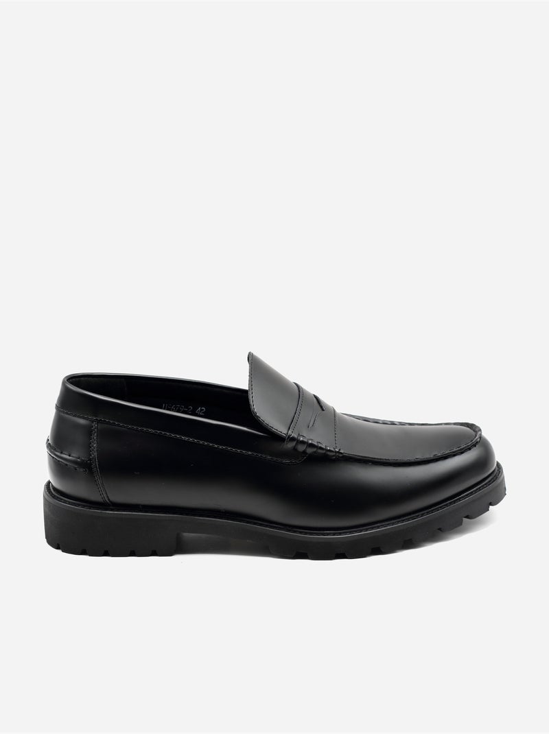 Mocassins de couro - Uomo Preto - Kiabi