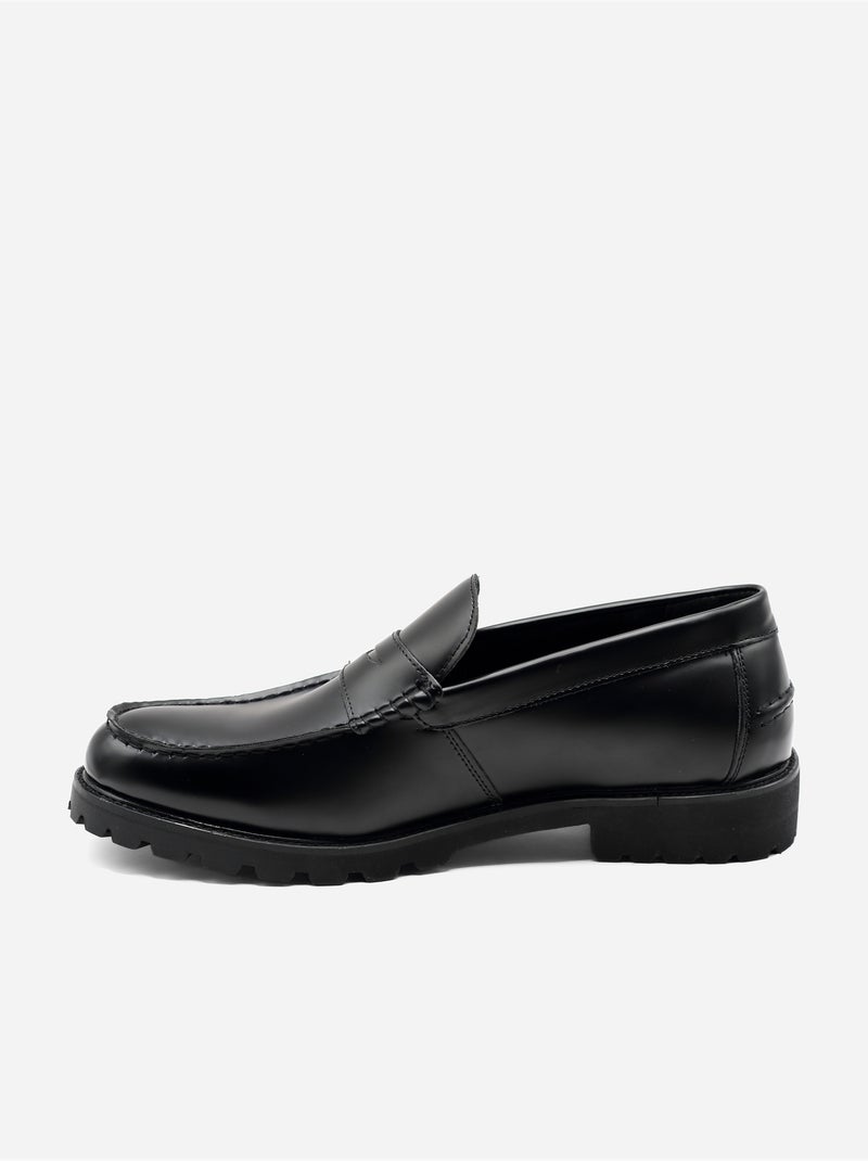 Mocassins de couro - Uomo Preto - Kiabi