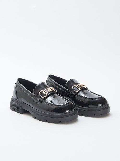 Mocassins de verniz com fivela dourada - Kiabi