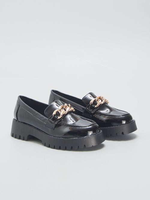Mocassins de verniz com solas grossas - Kiabi