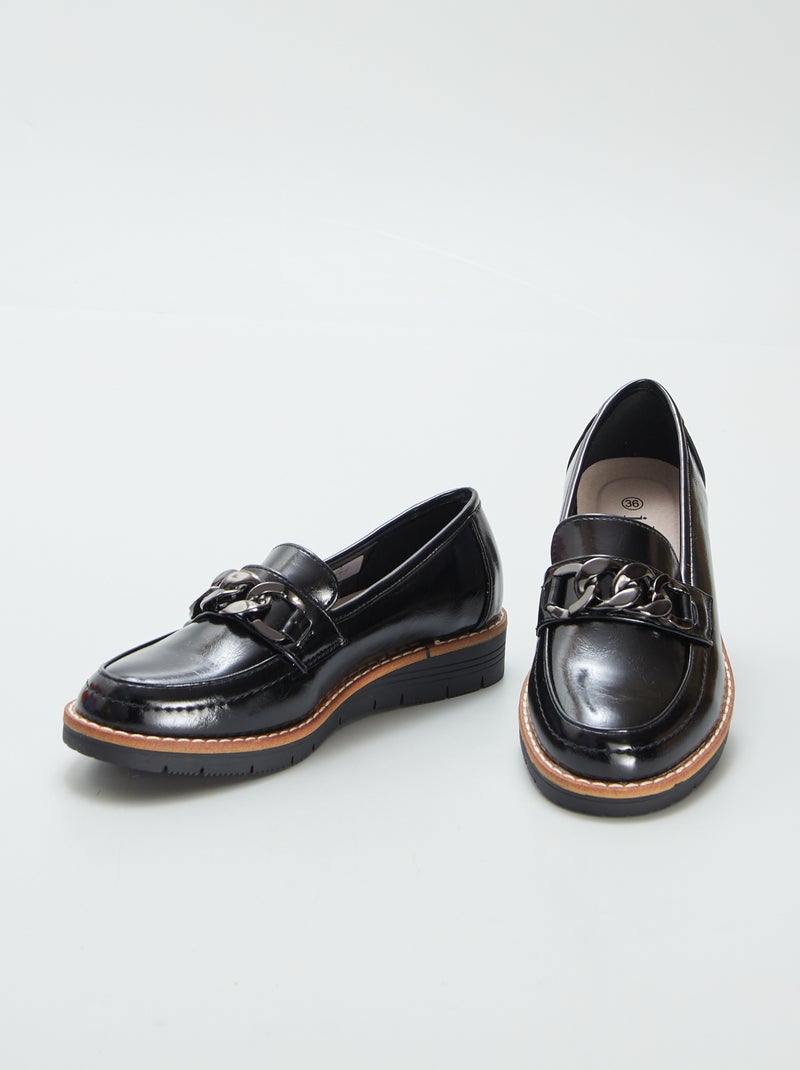 Mocassins de verniz PRETO - Kiabi