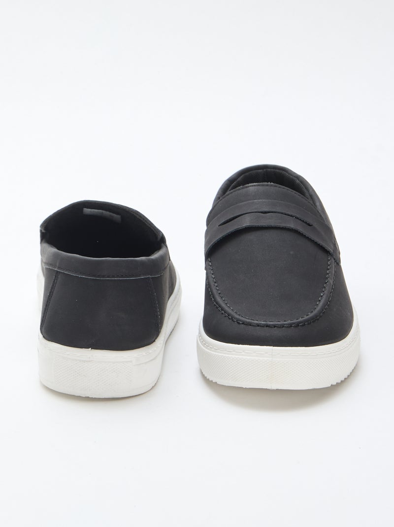 Mocassins em camurça Preto - Kiabi