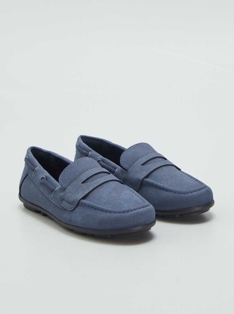 Mocassins em camurça sintética AZUL - Kiabi