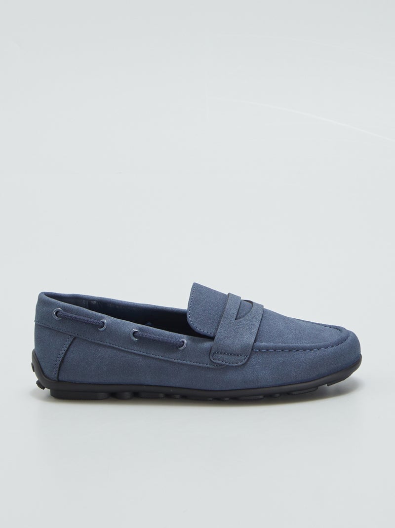 Mocassins em camurça sintética AZUL - Kiabi