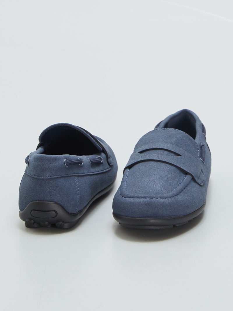 Mocassins em camurça sintética AZUL - Kiabi
