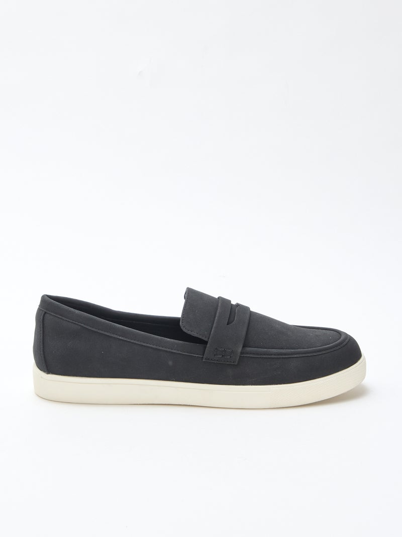Mocassins em camurça sintética Preto - Kiabi