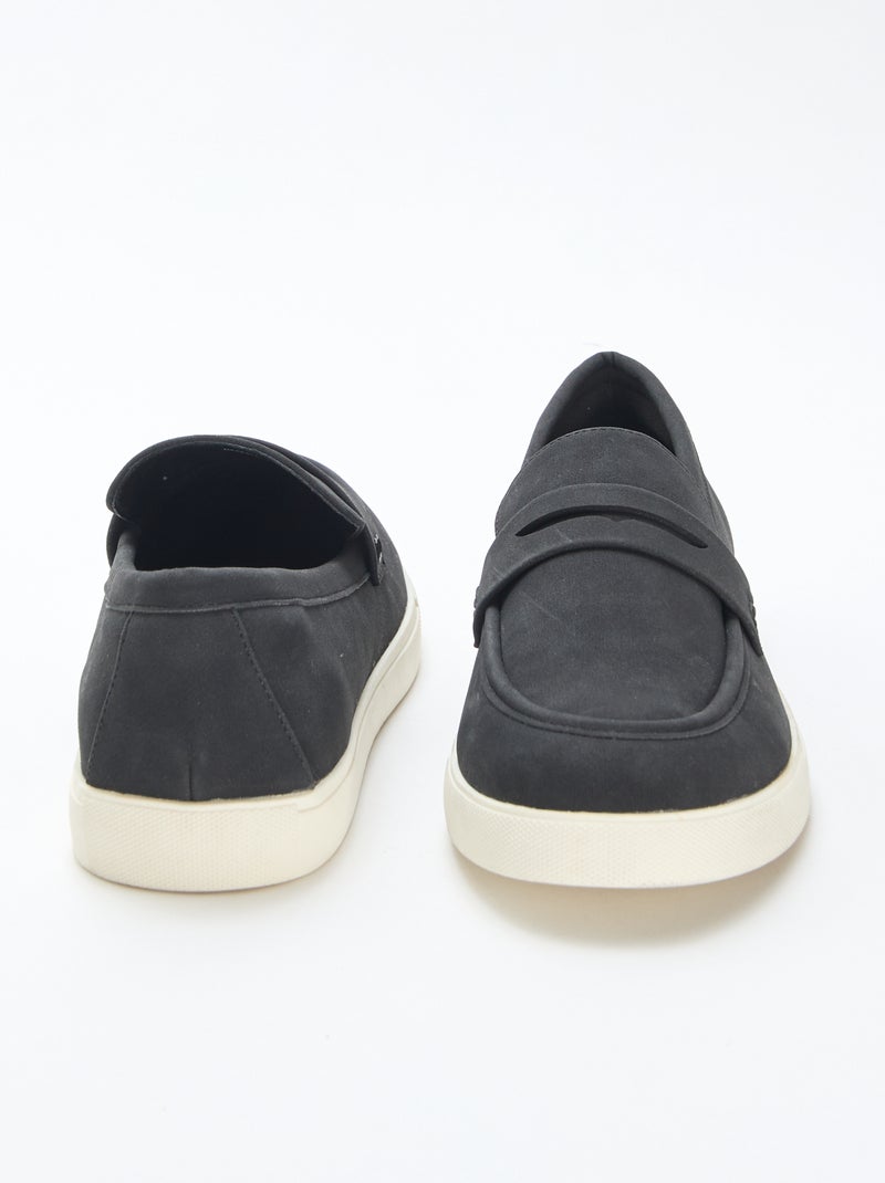 Mocassins em camurça sintética Preto - Kiabi