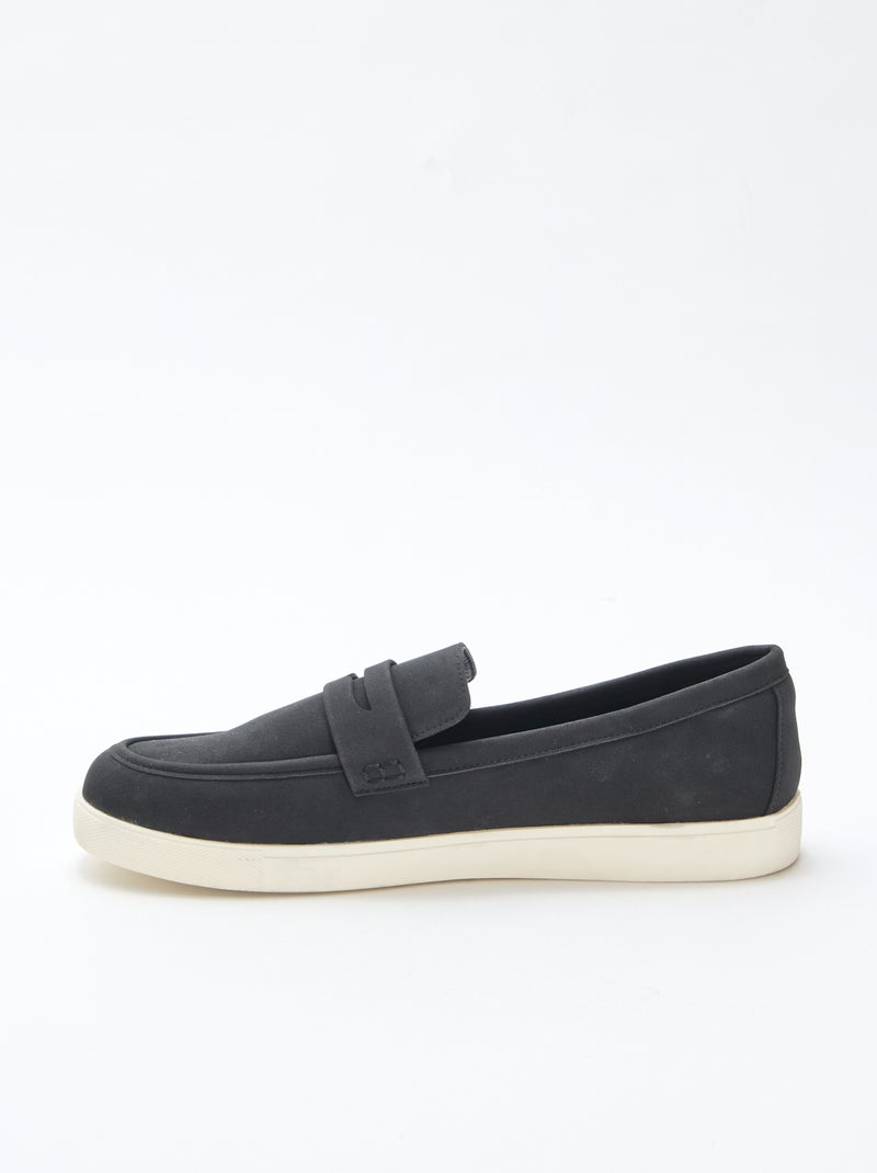 Mocassins em camurça sintética Preto - Kiabi