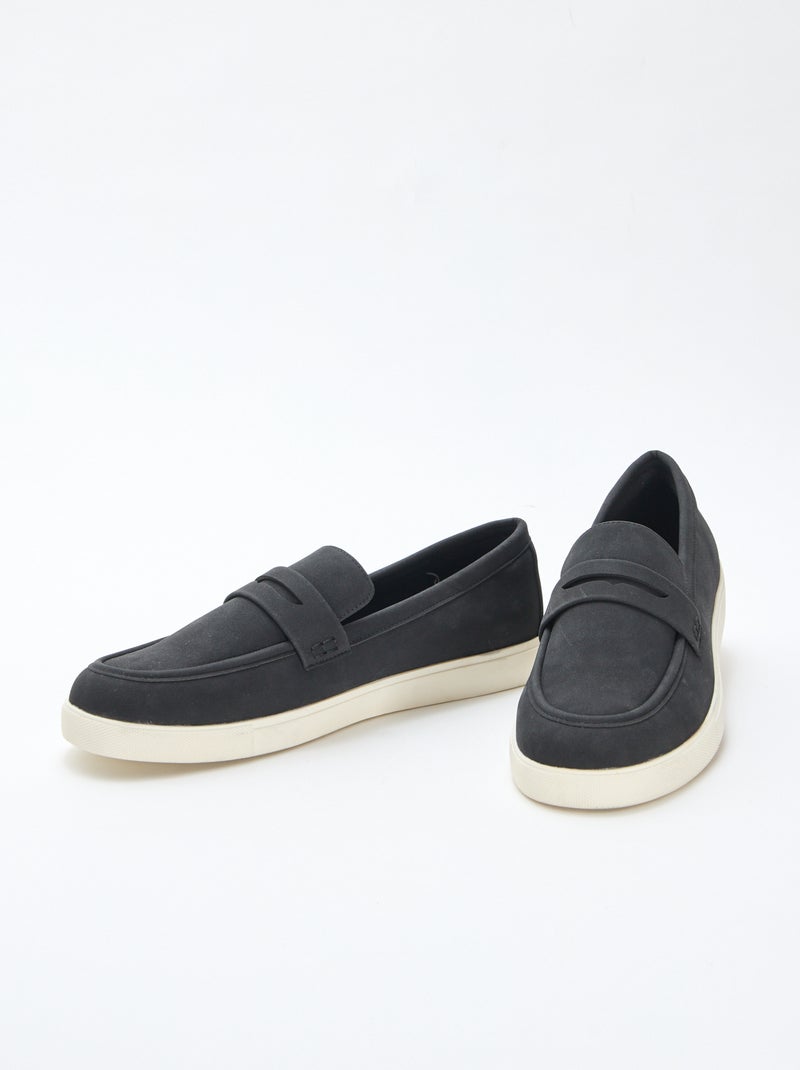 Mocassins em camurça sintética Preto - Kiabi