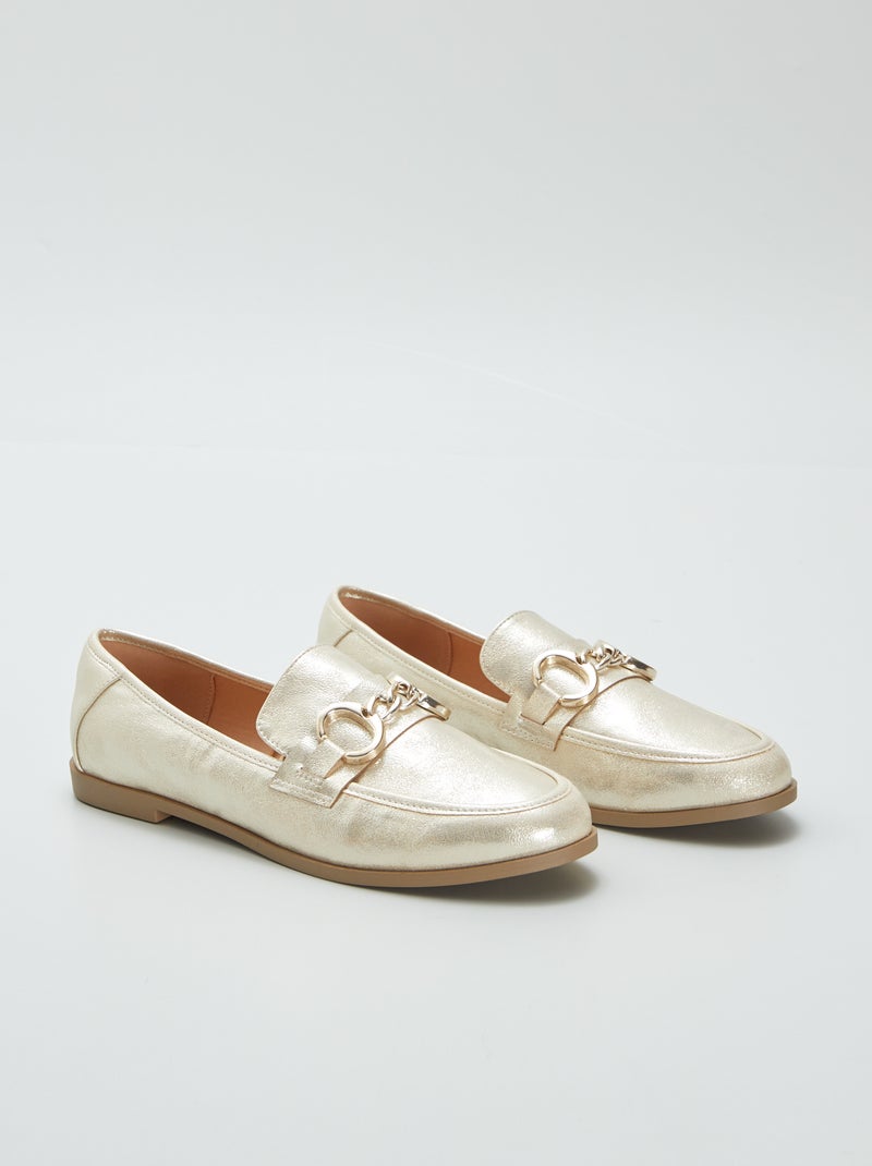 Mocassins em pele sintética AMARELO - Kiabi