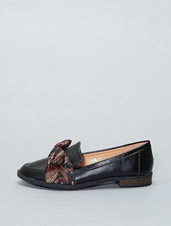 Mocassins em pele sintética com laço - Kiabi