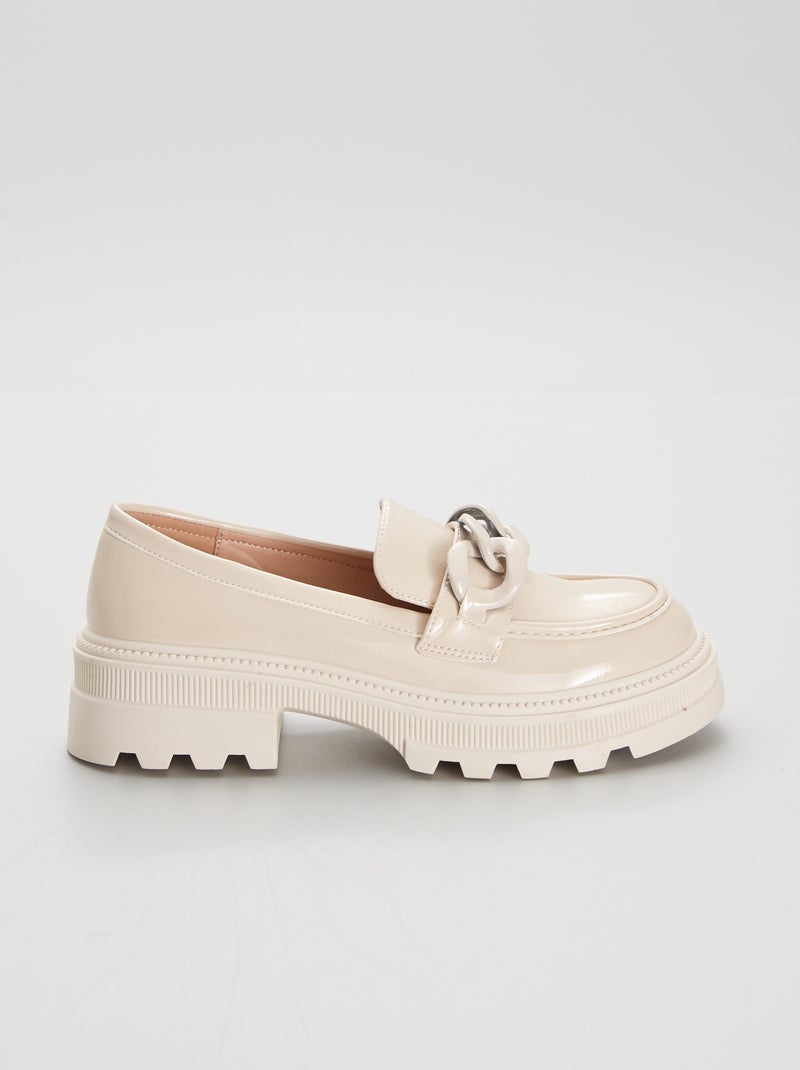 Mocassins em verniz BEGE - Kiabi