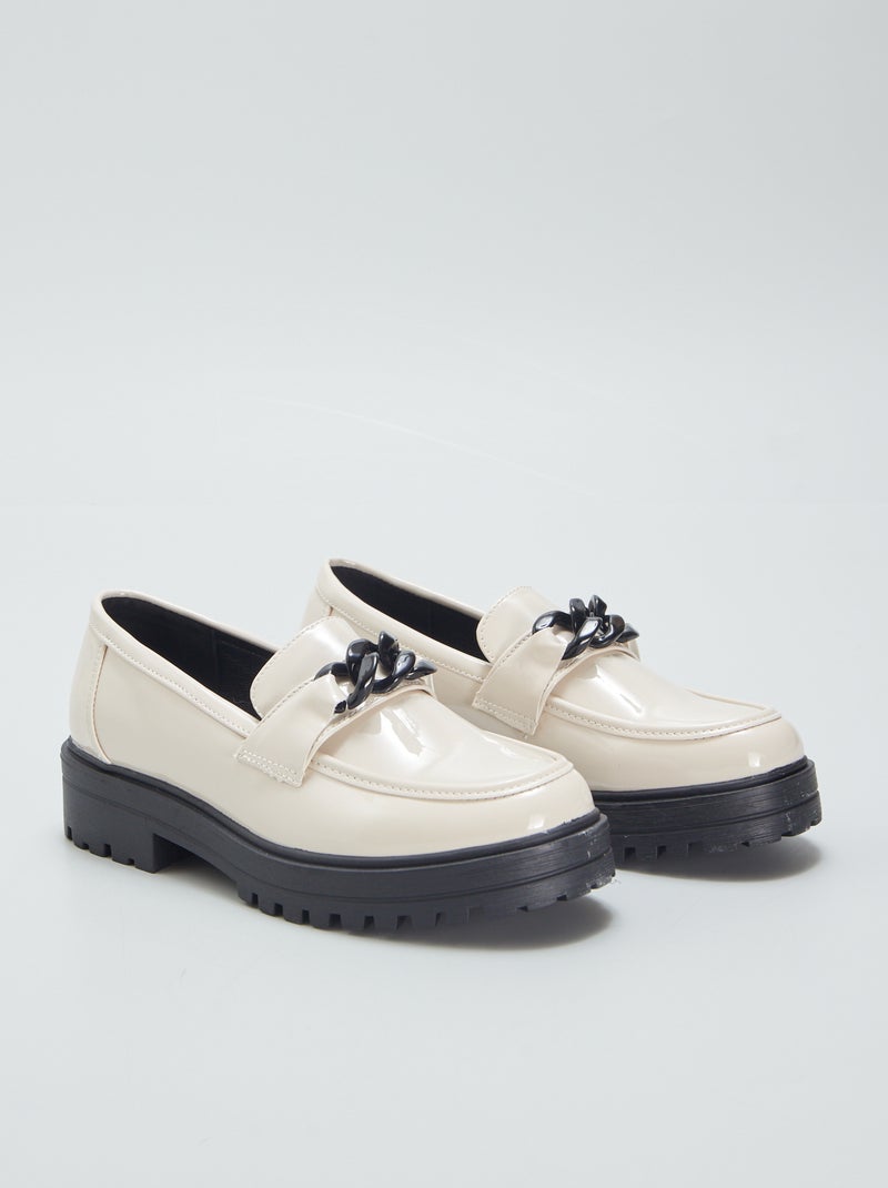 Mocassins em verniz BEGE - Kiabi