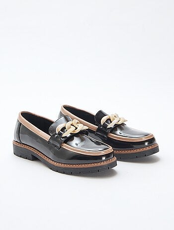 Mocassins envernizados bicolores
