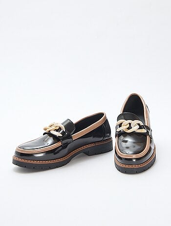 Mocassins envernizados bicolores
