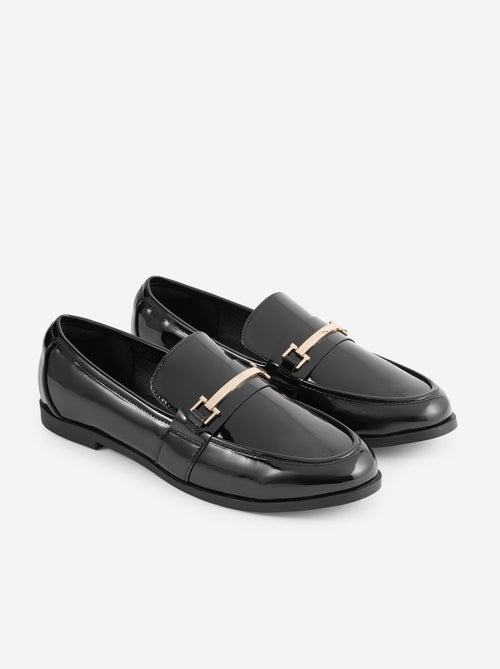 Mocassins envernizados com joias douradas fantasia - Kiabi