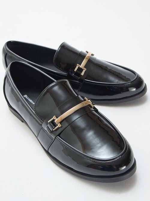 Mocassins envernizados com joias douradas fantasia - Kiabi