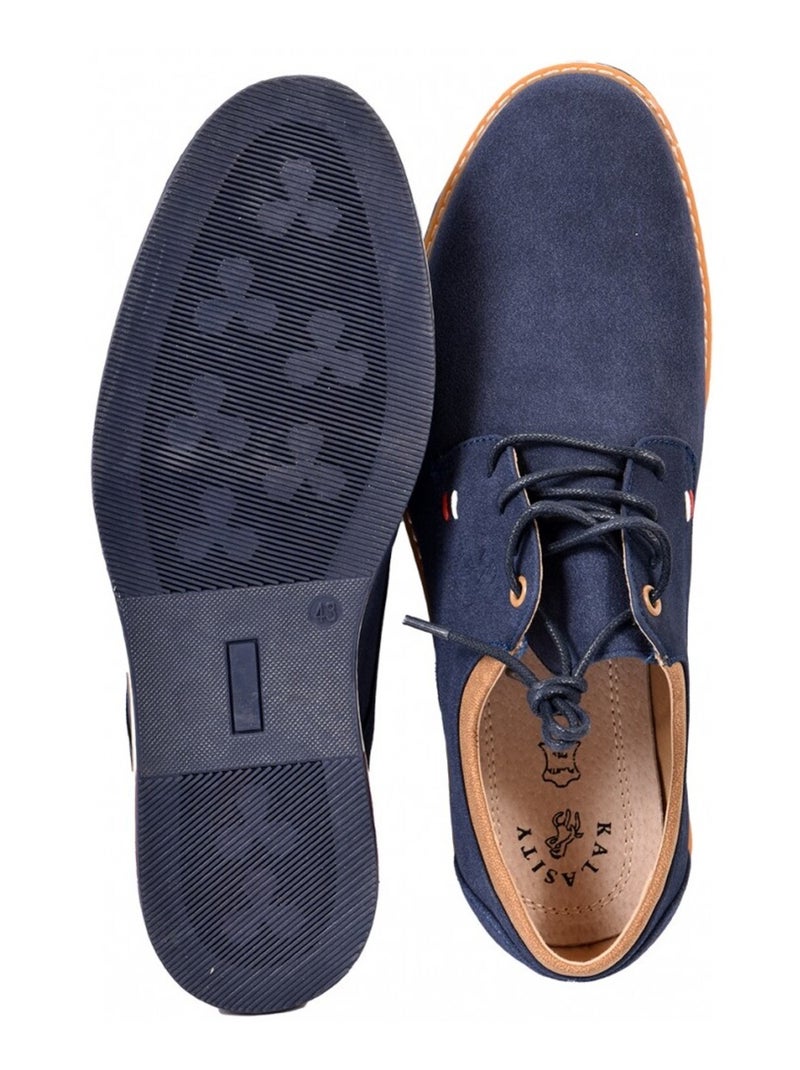 Mocassins Forro Cabedal Premium Azul-marinho - Kiabi