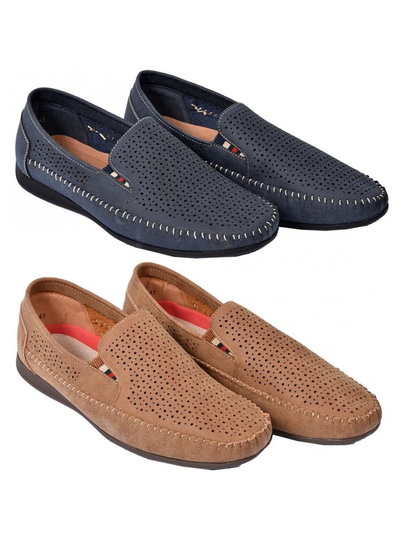 Mocassins homem forro em couro premium Toupe - Kiabi