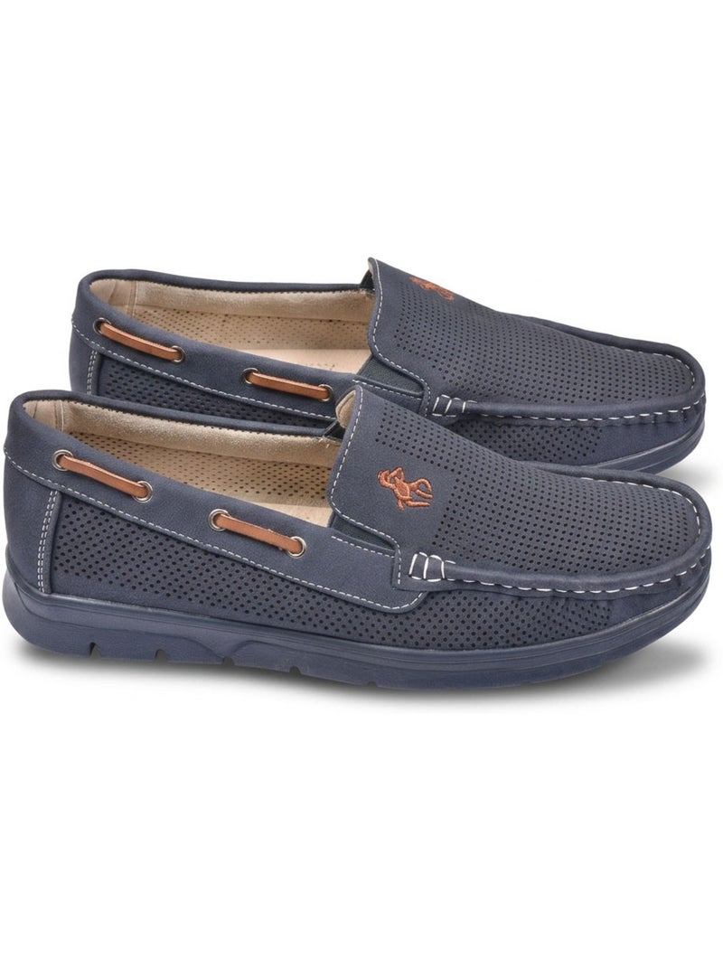 Mocassins homem microperfurados conforto verão sola dentada ozabi Azul-marinho - Kiabi