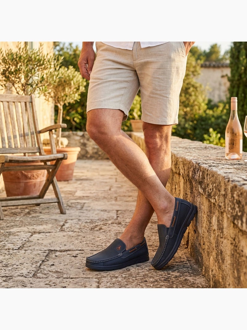 Mocassins homem microperfurados conforto verão sola dentada ozabi Azul-marinho - Kiabi