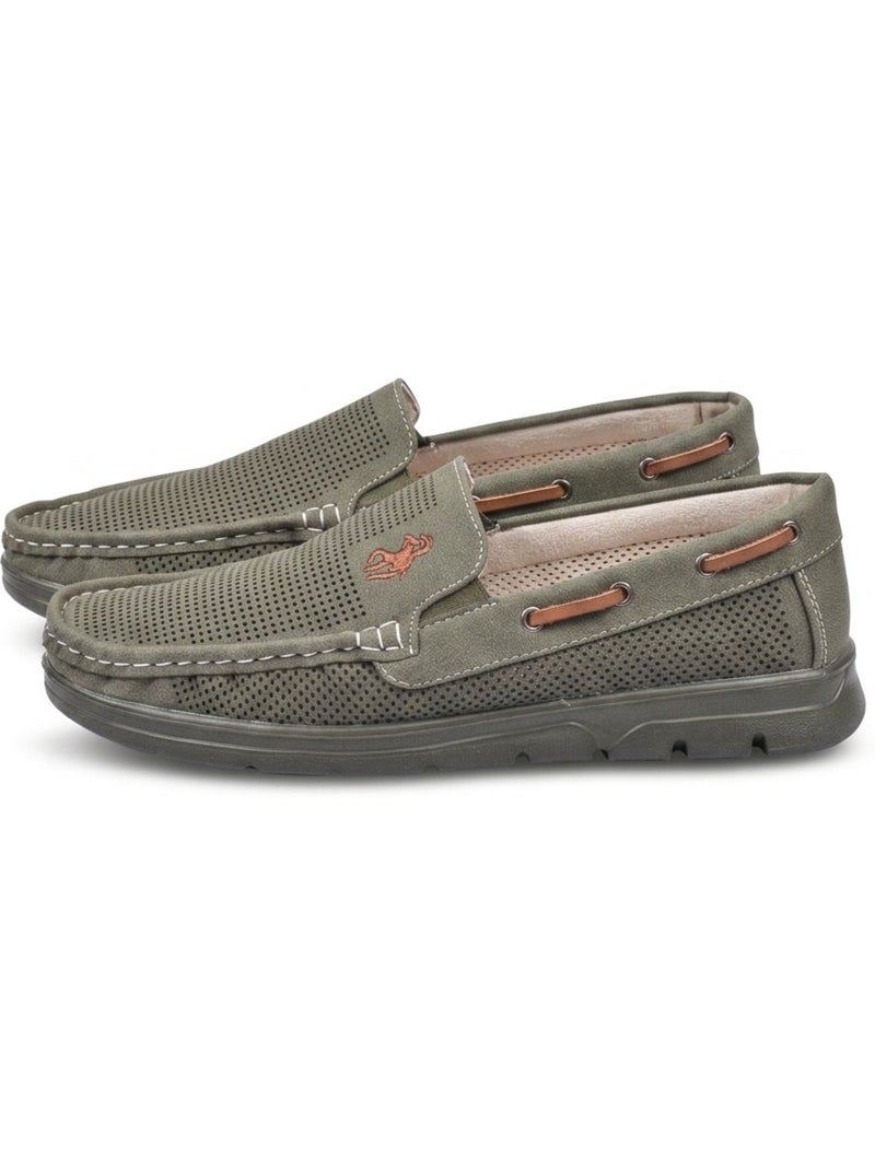 Mocassins homem microperfurados conforto verão sola dentada ozabi Cáqui - Kiabi