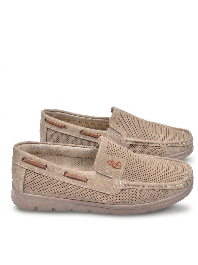 Mocassins homem microperfurados conforto verão sola dentada ozabi Toupe - Kiabi