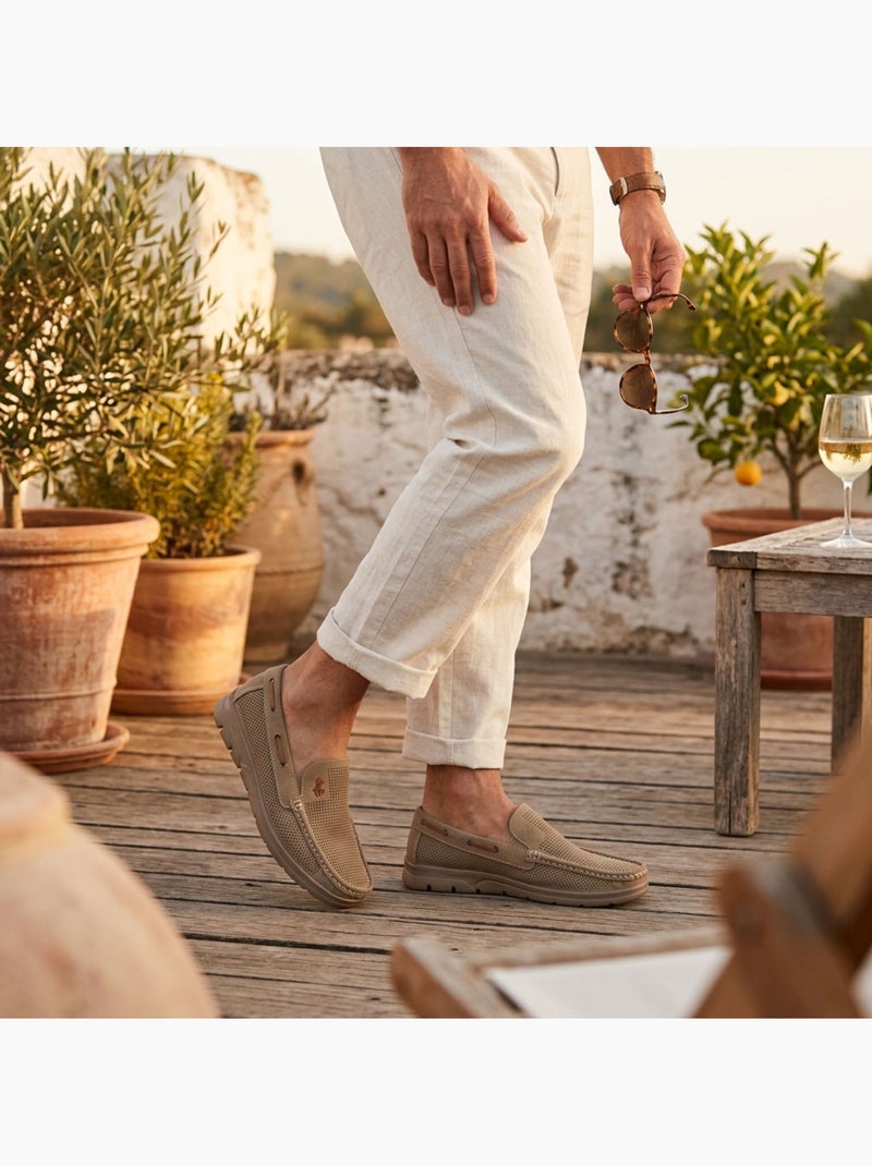 Mocassins homem microperfurados conforto verão sola dentada ozabi Toupe - Kiabi